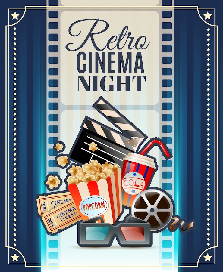 Retro Cinema Night Invitation Poster  